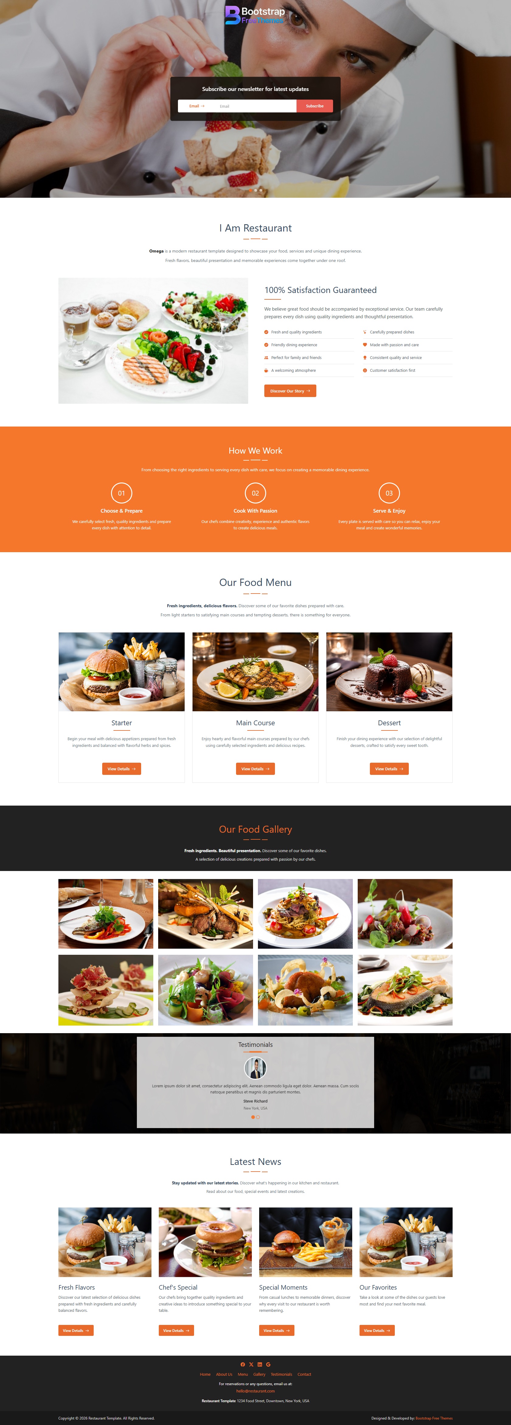 Restaurant Landing Page