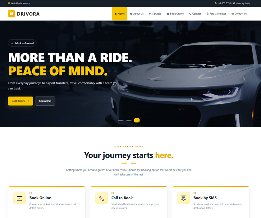 Taxi booking template